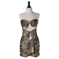 Mini vestido bustier de punto estampado con lazo ALEXANDRE VAUTHIER