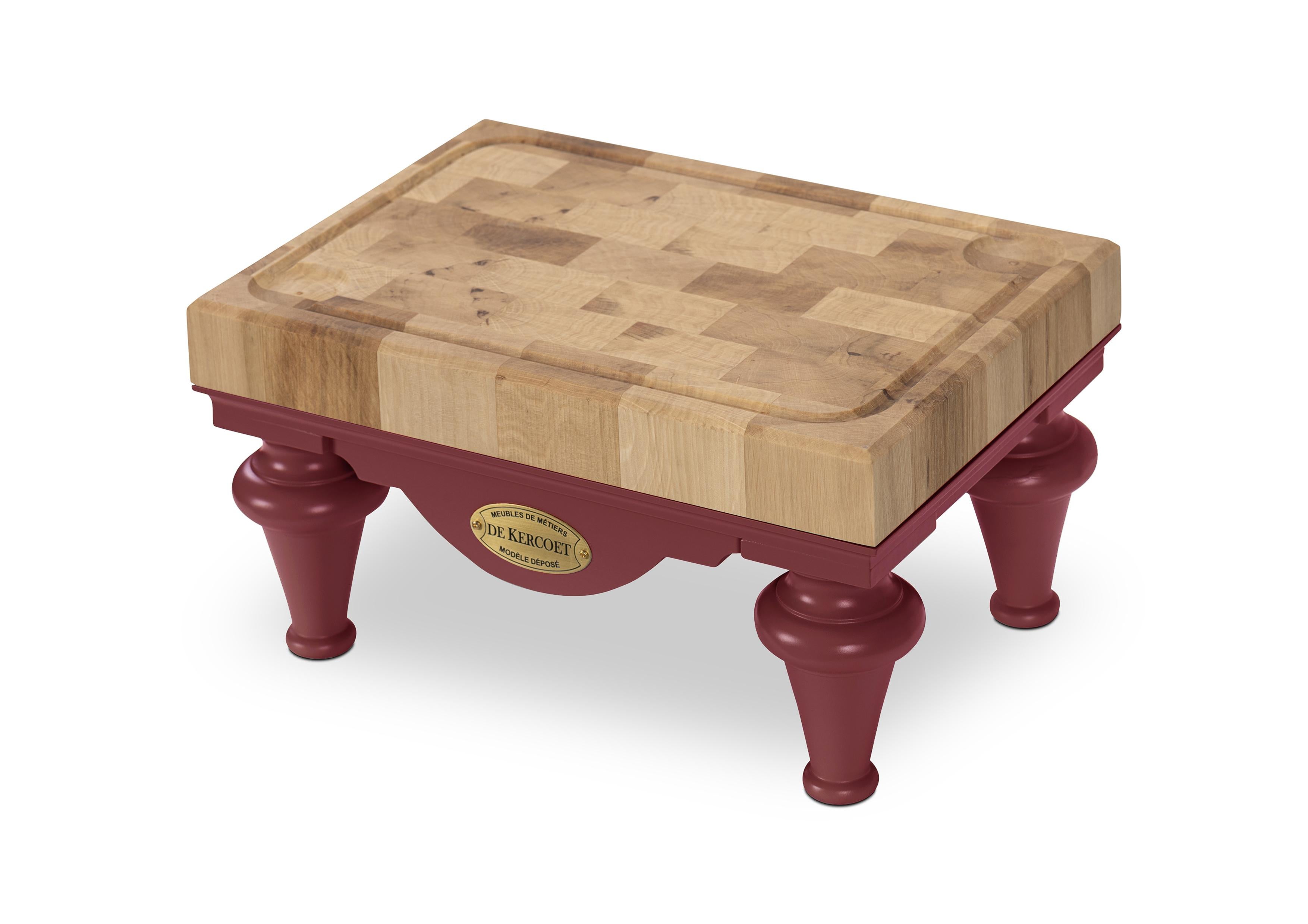 French Provincial Mini Butcher Block for Tabletop Service removable end grain board by De Kercoet For Sale