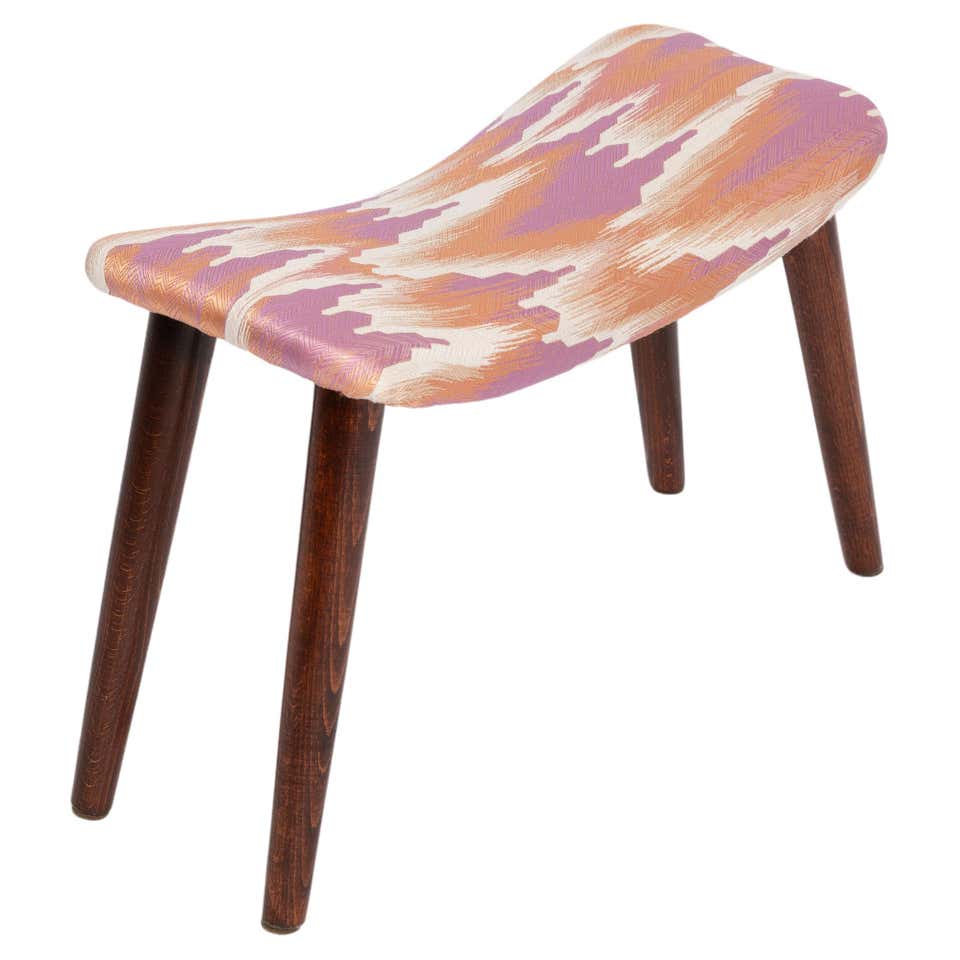 Postmodern Jacquard Velvet Madonna Stool Marble For Sale at 1stDibs