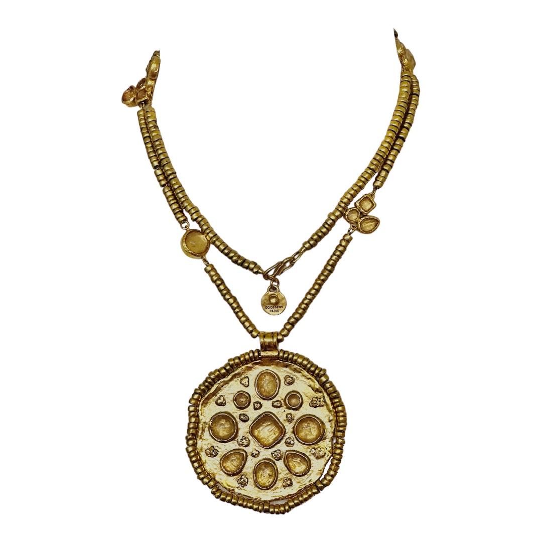 Women's or Men's Mini Cabochons Medalion Necklace For Sale