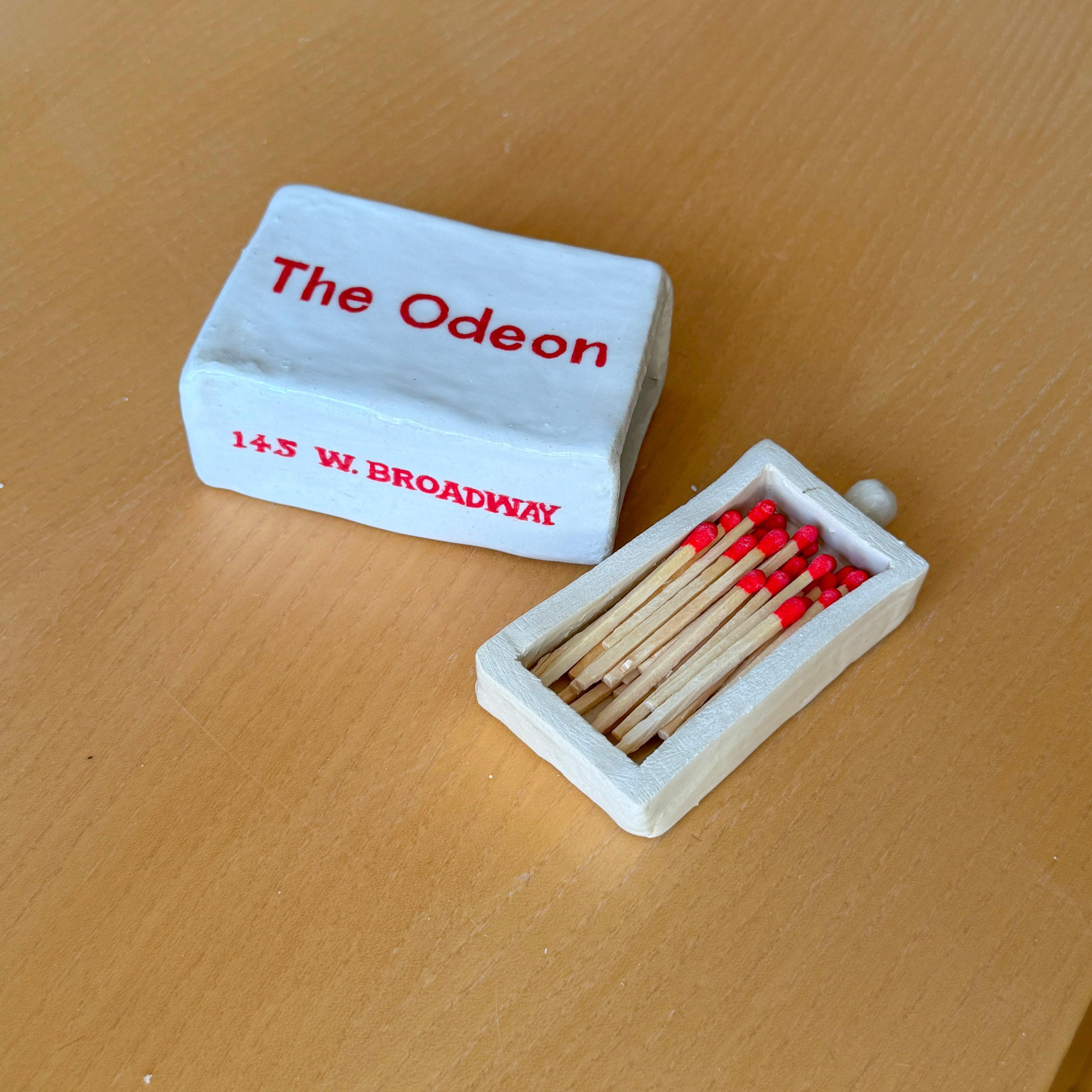 Mini Ceramic Restaurant Matchbox - The Odeon In New Condition In Brooklyn, NY
