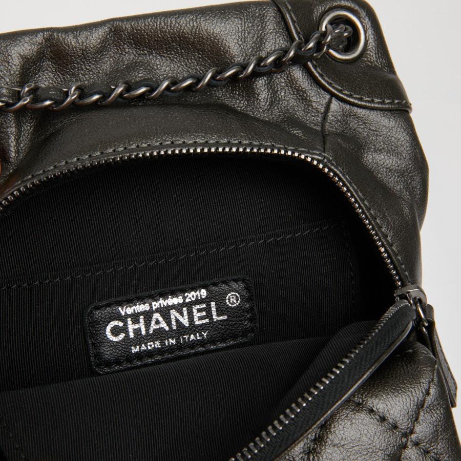 Mini CHANEL Backpack in Charcoal Gray Lambskin Leather 5