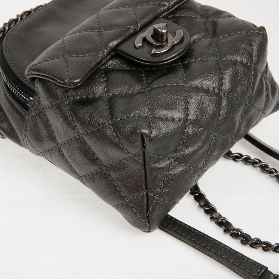 Mini CHANEL Backpack in Charcoal Gray Lambskin Leather 1