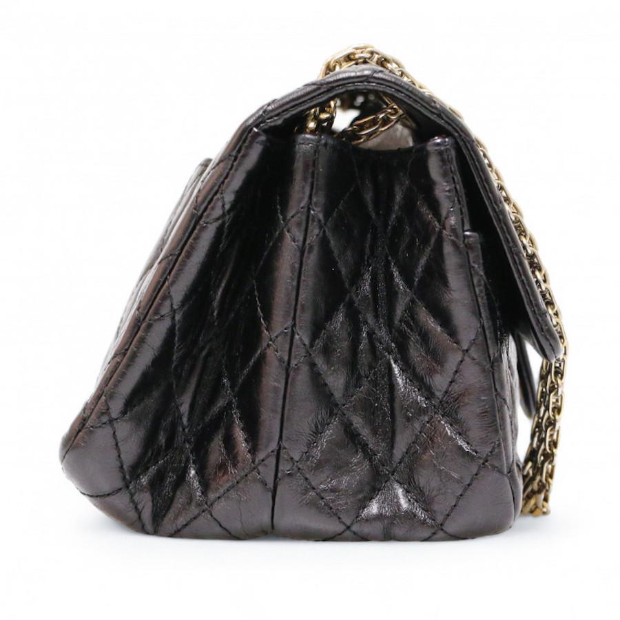 Mini Chanel 2.55 Black Leather In Good Condition For Sale In Paris, FR