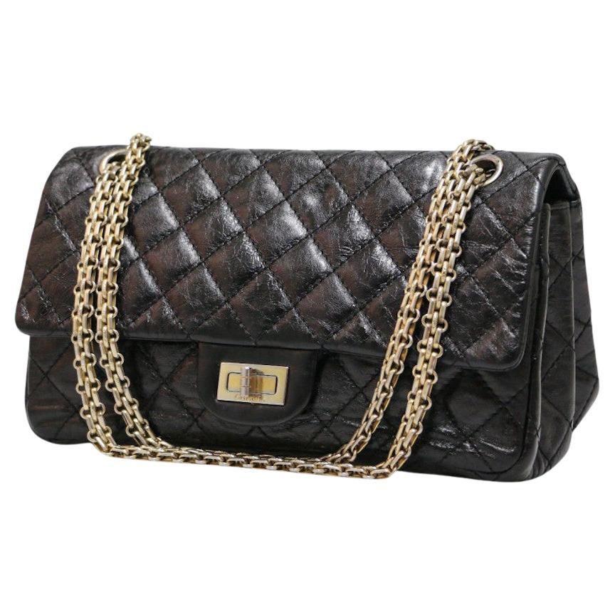 Mini Chanel 2.55 Black Leather For Sale