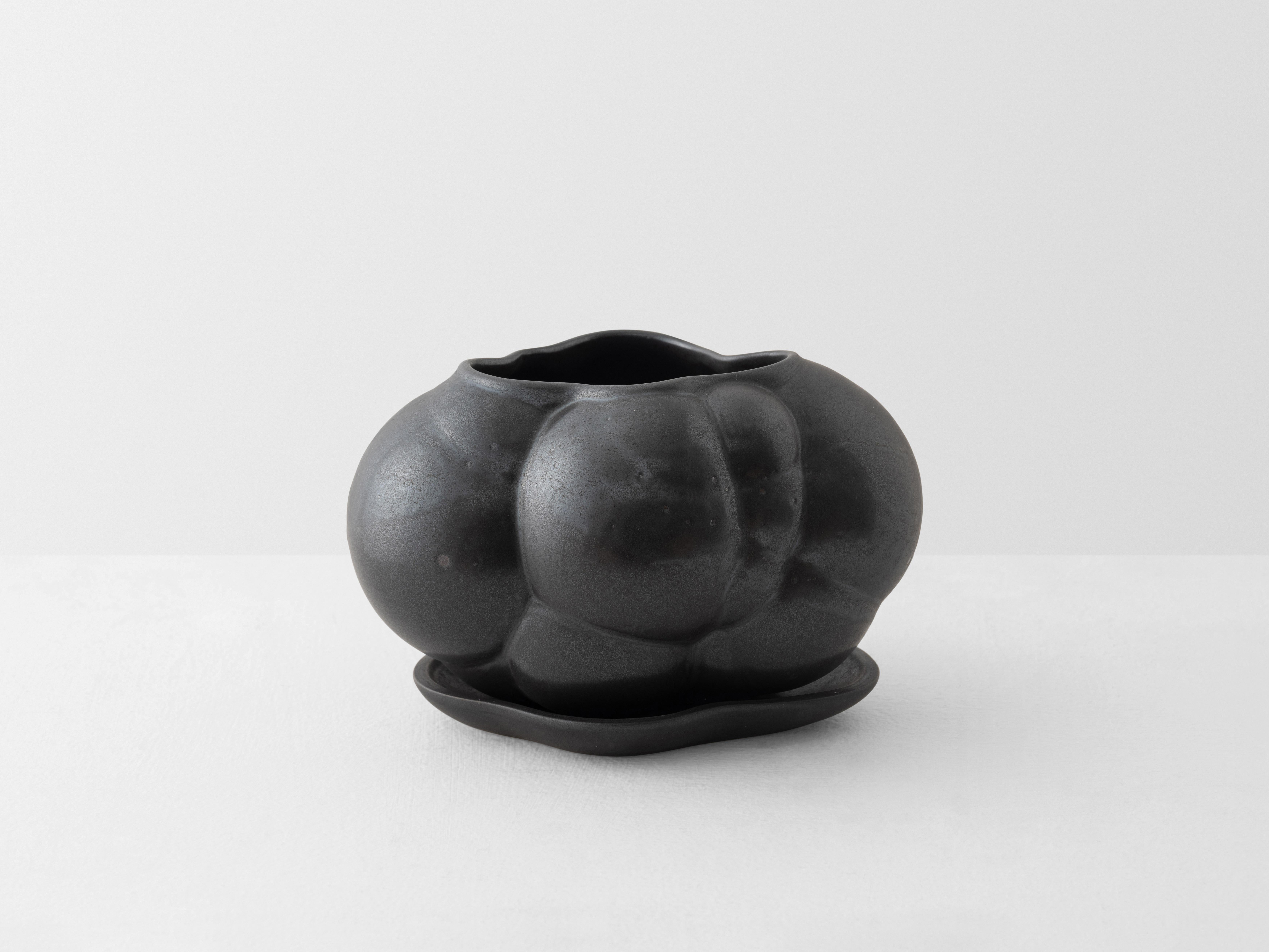 Post-Modern Mini Charcoal Botryoidal Planter by Forma Rosa Studio For Sale