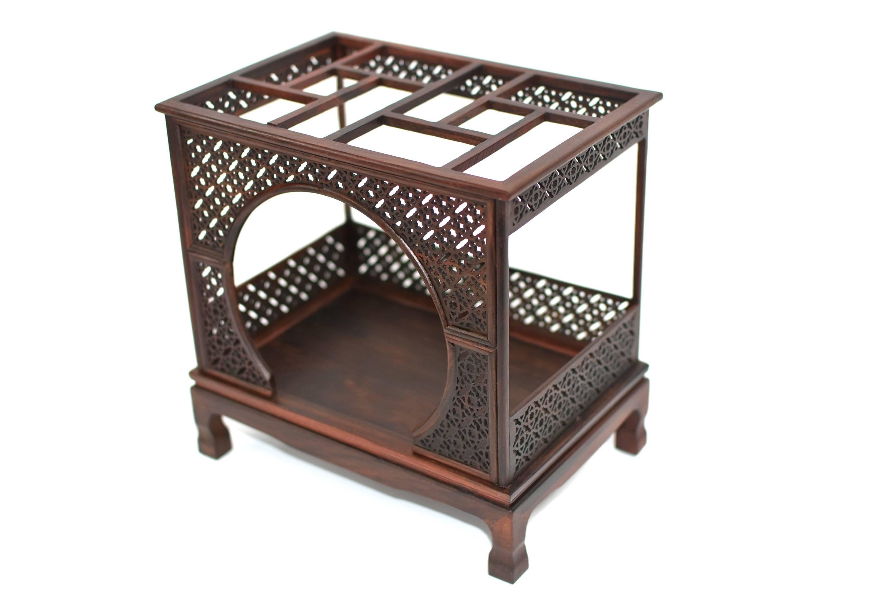 Mini Chinese Moon Bed, Wenge Wood Model For Sale 1