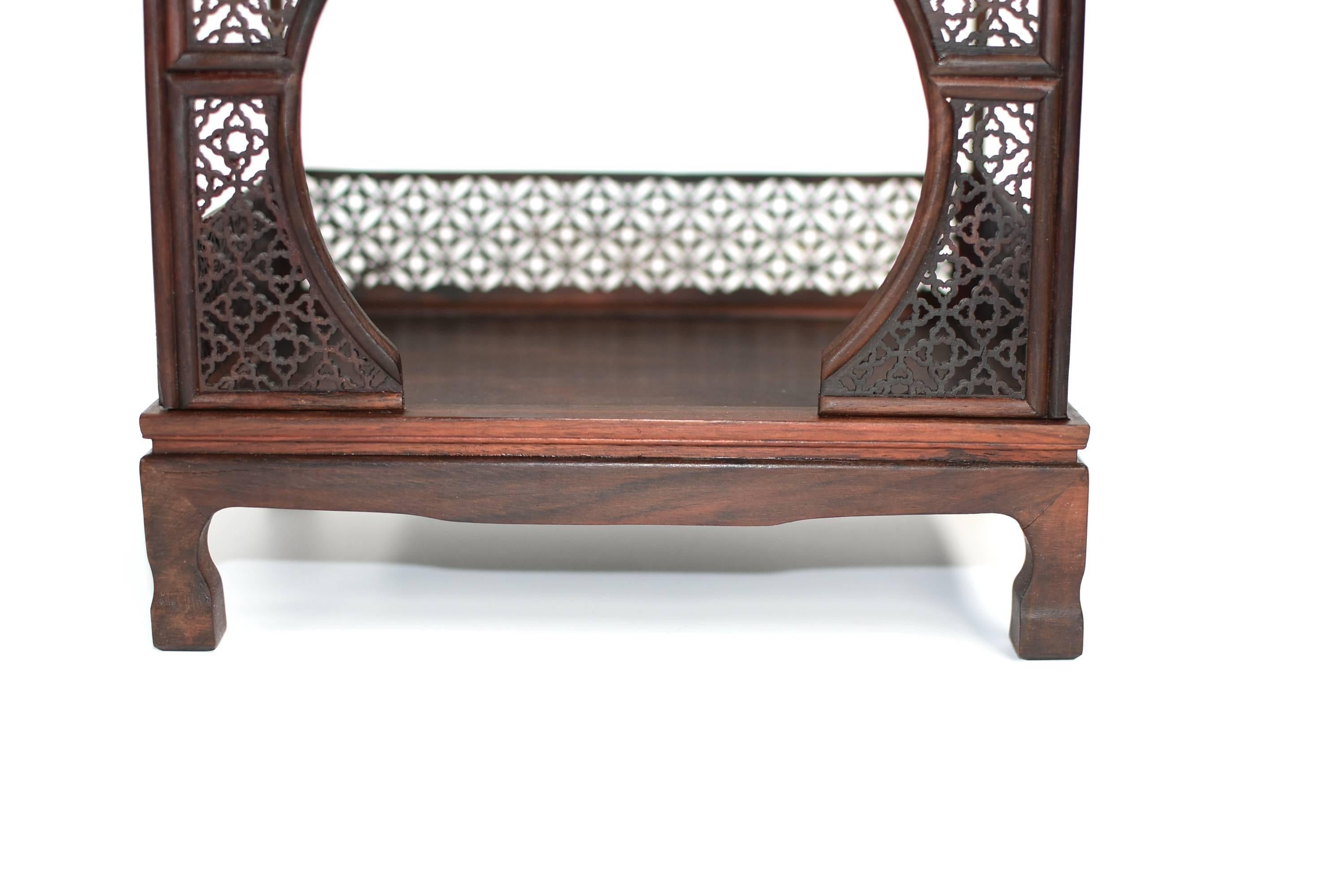Contemporary Mini Chinese Moon Bed, Rosewood Model of Bed