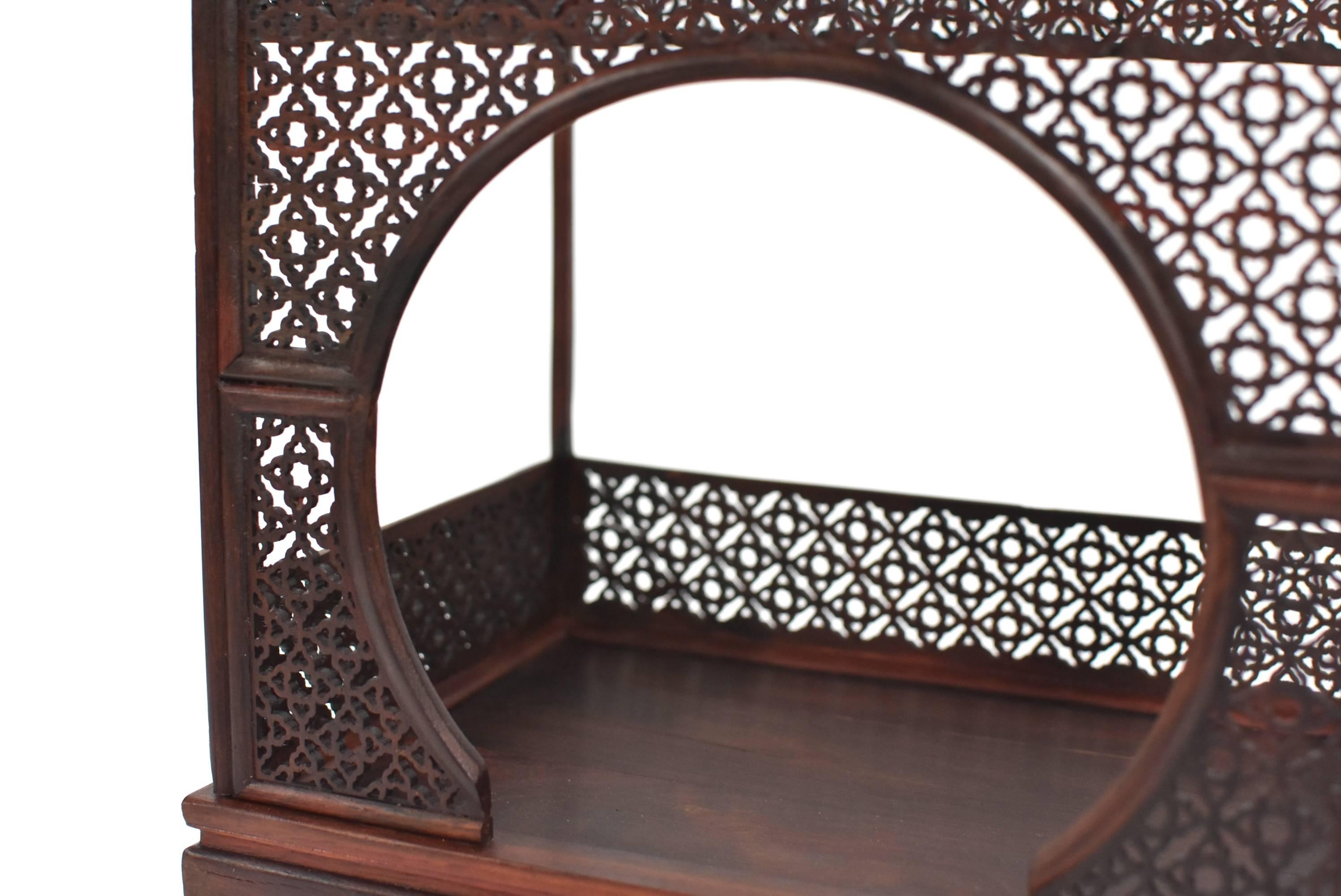 Mini Chinese Moon Bed, Rosewood Model of Bed 1