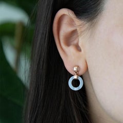 Mini Circle Hoops, Blue Lace Agate, Rose Quartz