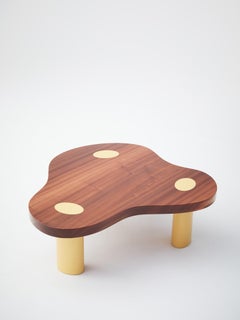 Mini Cloud Side Table Mahogany / Pale Yellow by Louise Liljencrantz, Sweden