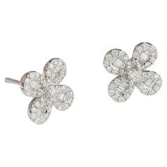 Mini-Clover-Diamant- Baguette-Ohrringe