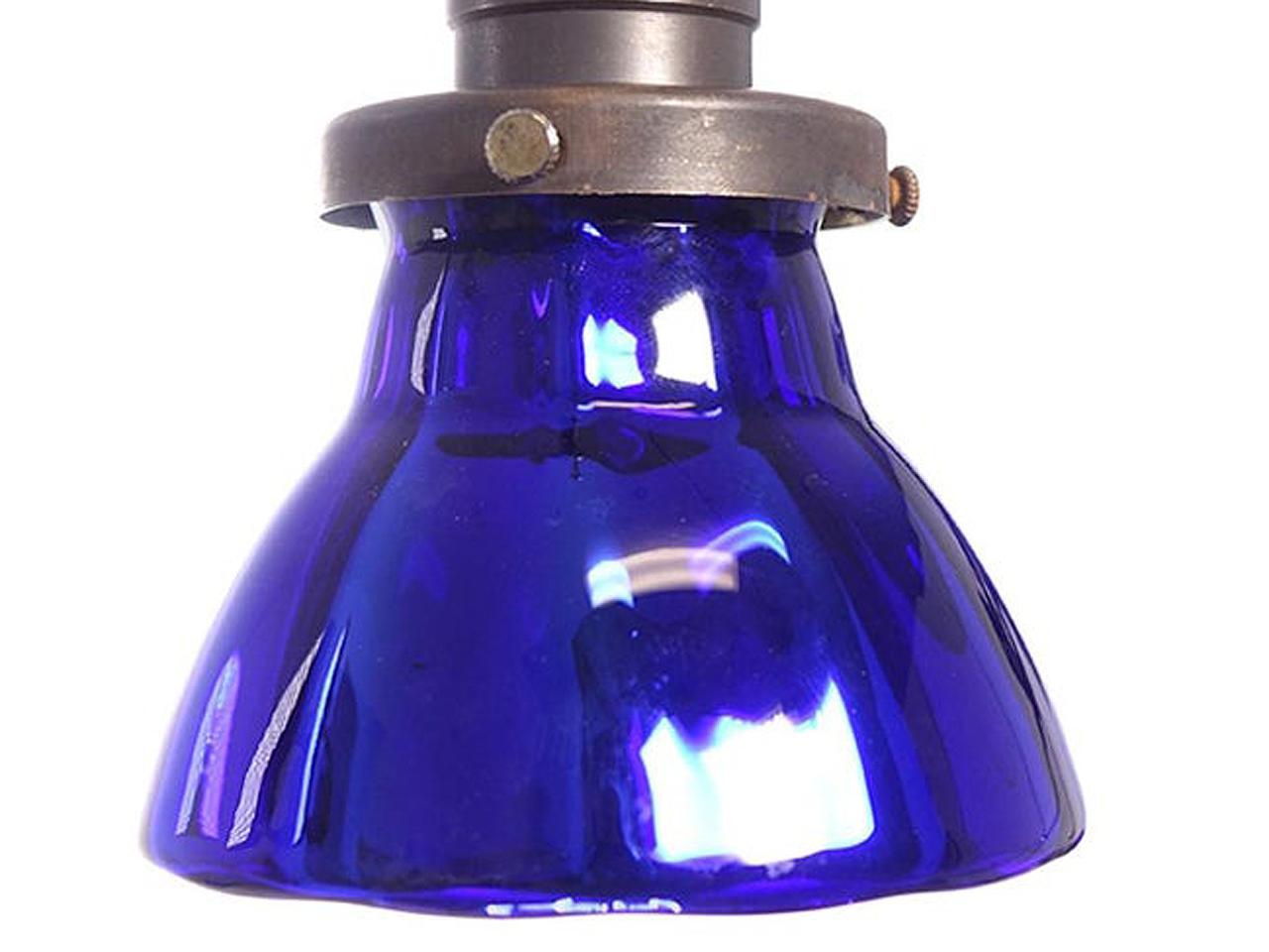 Industrial Mini Cobalt Blue Jewelers Sconces For Sale