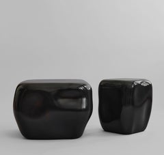 Mini Coffee Table in High Gloss Coffee Glazed Ceramic
