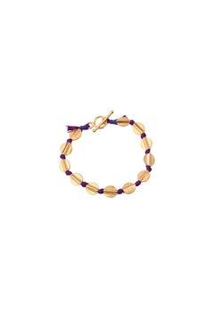 Mini Coins Bracelet in Silk, Bronze & 24k Vermeil Gold by Katerina Makriyianni