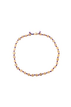 Collana di mini monete in seta, bronzo e oro 24k Vermeil di Katerina Makriyianni