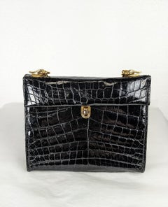 Mini Alligator Structured Shoulder Bag