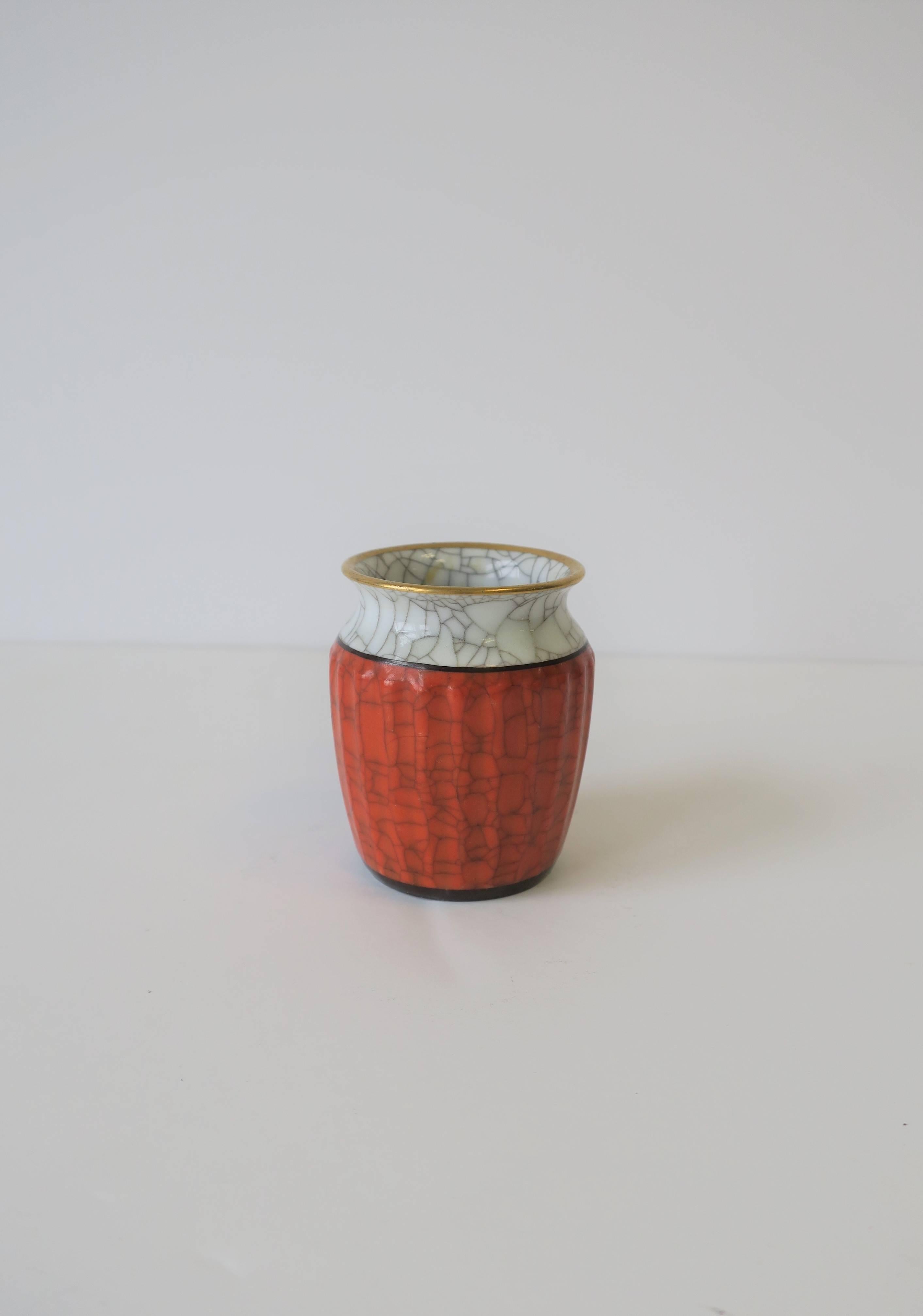 Glazed Danish Ceramic Vase, Small For Sale