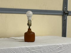 Mini Danish Modern Teak Table Lamp  Mid-Century Scandinavian Accent Lamp