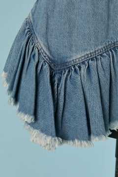 Mini denim bustier dress with raw edge ALEXANDRE VAUTHIER