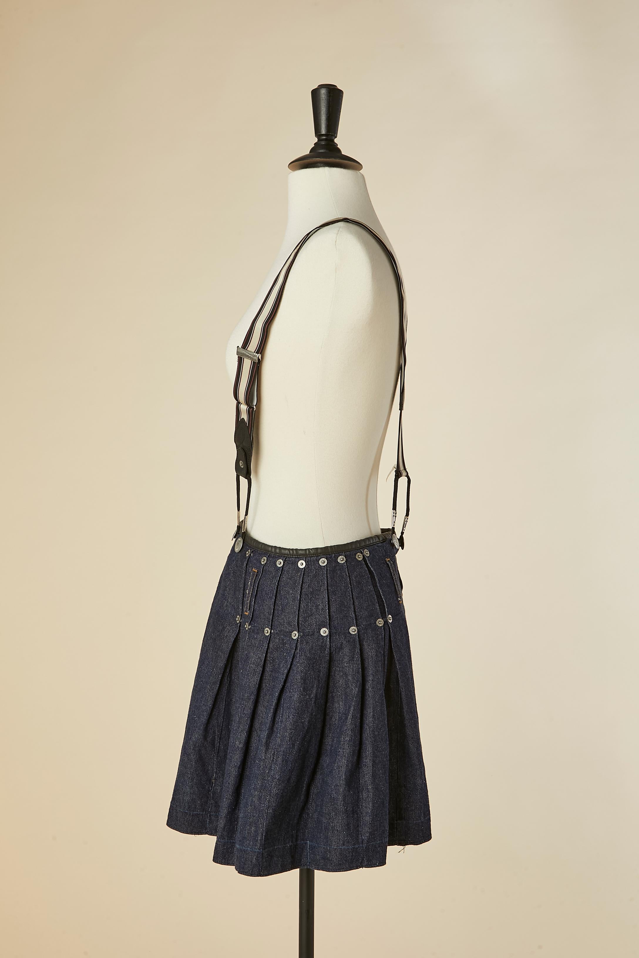 Mini-Denim-Kiltrock mit Strapsen JEAN-PAUL GAULTIER JEANS Damen im Angebot