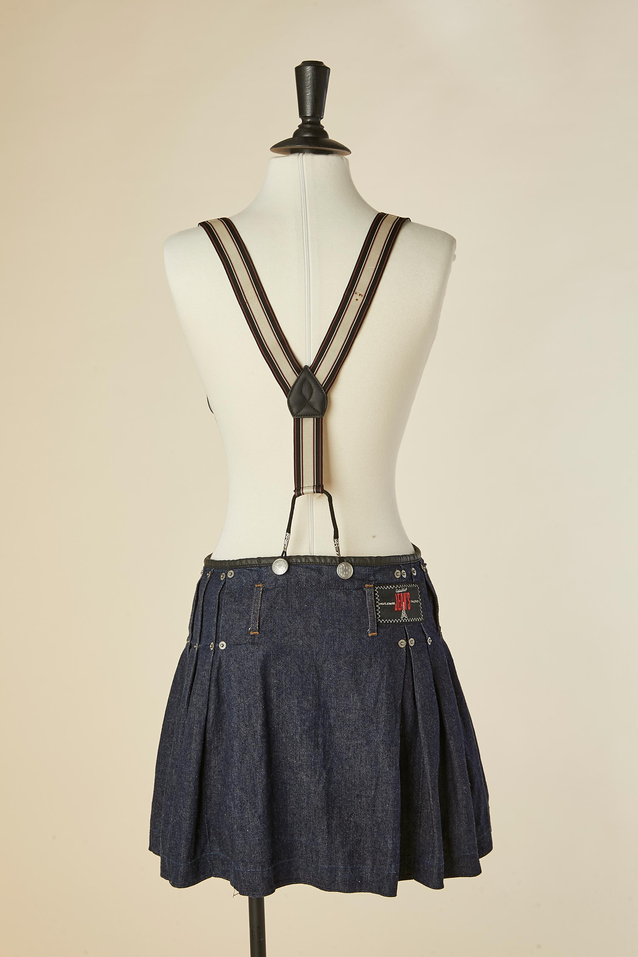 Mini-Denim-Kiltrock mit Strapsen JEAN-PAUL GAULTIER JEANS im Angebot 1
