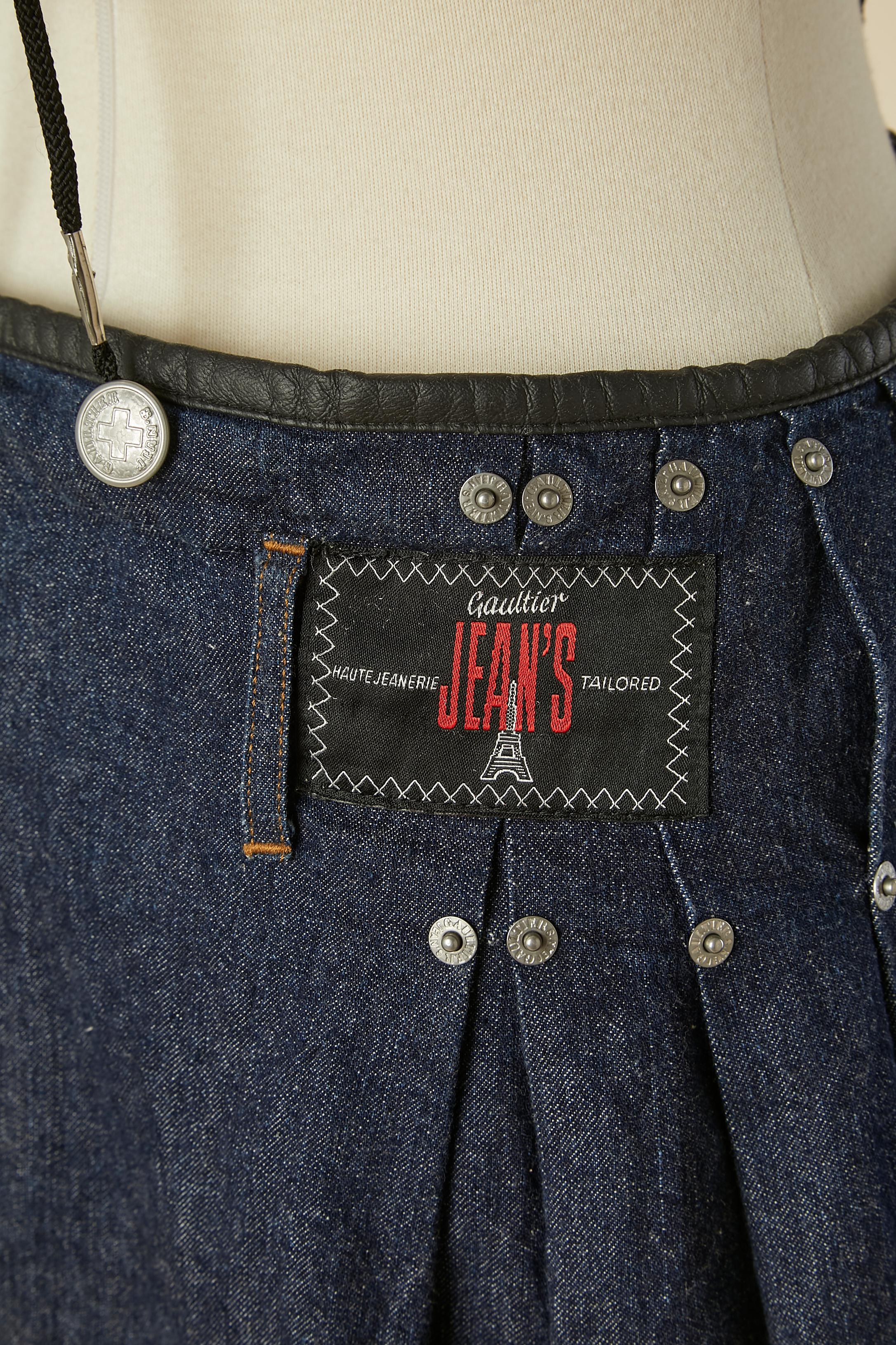 Mini-Denim-Kiltrock mit Strapsen JEAN-PAUL GAULTIER JEANS im Angebot 2