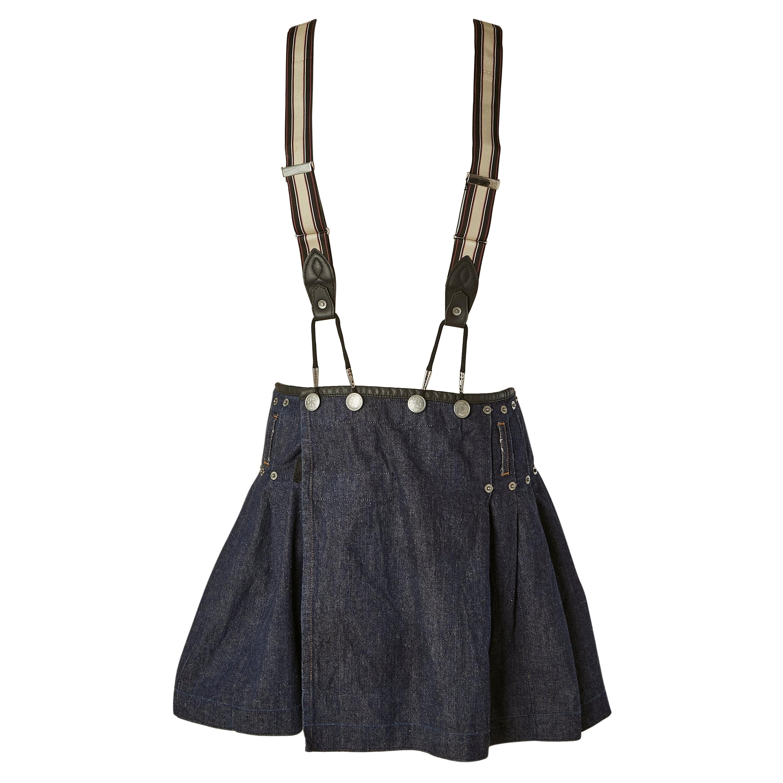 Mini-Denim-Kiltrock mit Strapsen JEAN-PAUL GAULTIER JEANS im Angebot