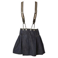 Mini gonna kilt in denim con bretelle JEAN-PAUL GAULTIER Jeans