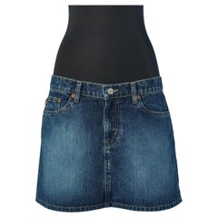Mini gonna in denim con volant sul retro Todd Oldham