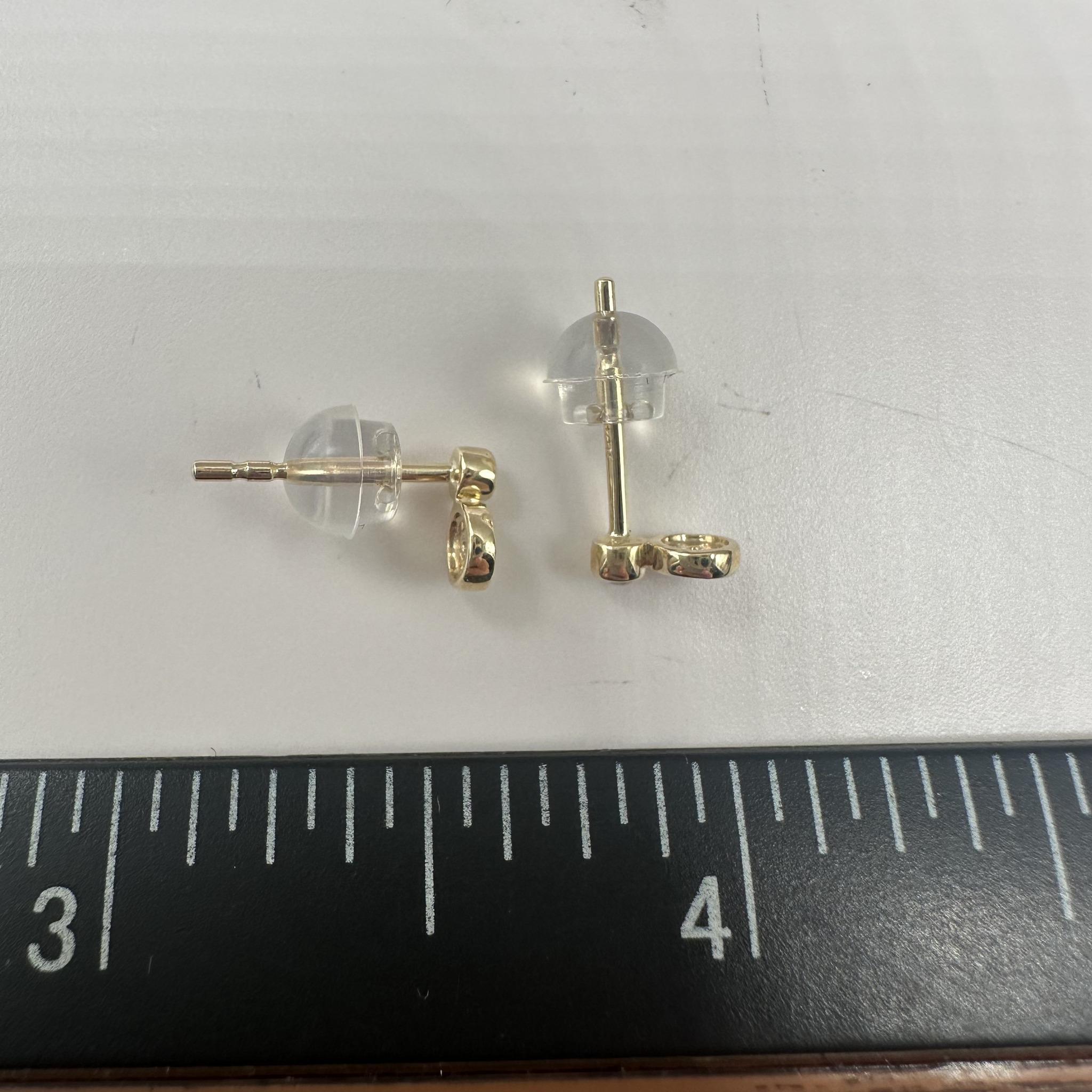 Donna Orecchini con mini diamanti in oro giallo 10kt - 0,07ctw GH, I, Push Back in silicone in vendita