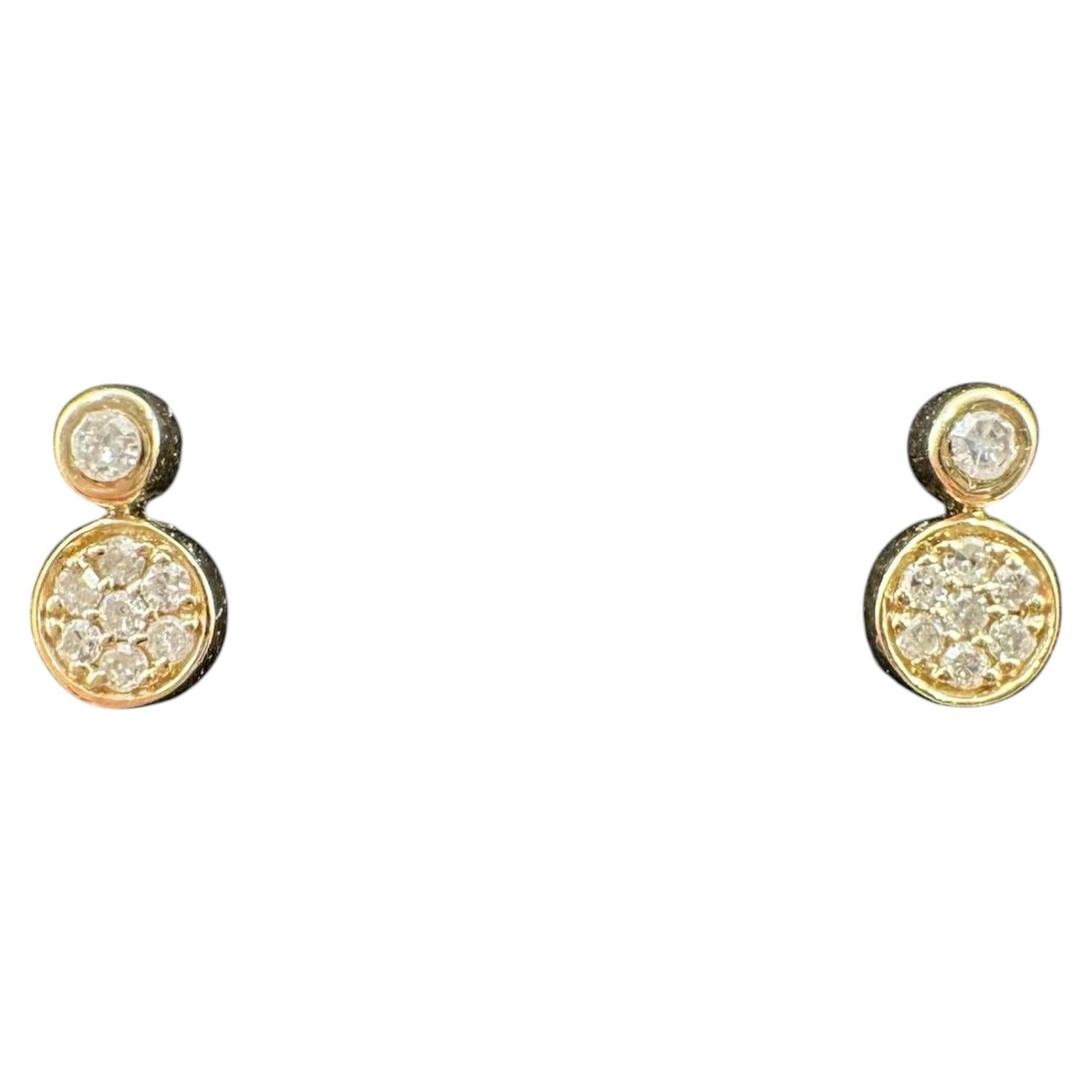 Mini Diamond Earrings in 10kt Yellow Gold - 0.07ctw GH, I, Silicone Push Backs