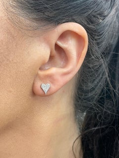 Mini Mini-Diamant-Herz-Ohrstecker 0,20 Karat 14 Karat Weißgold