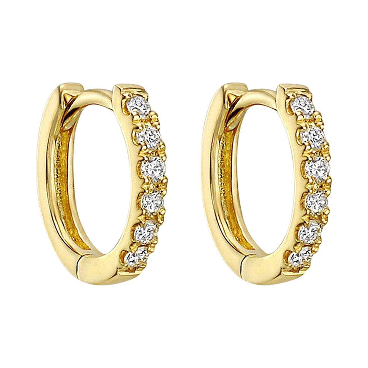 Mini Diamond Hoop Earrings 
0.10ct tw
 For Sale
