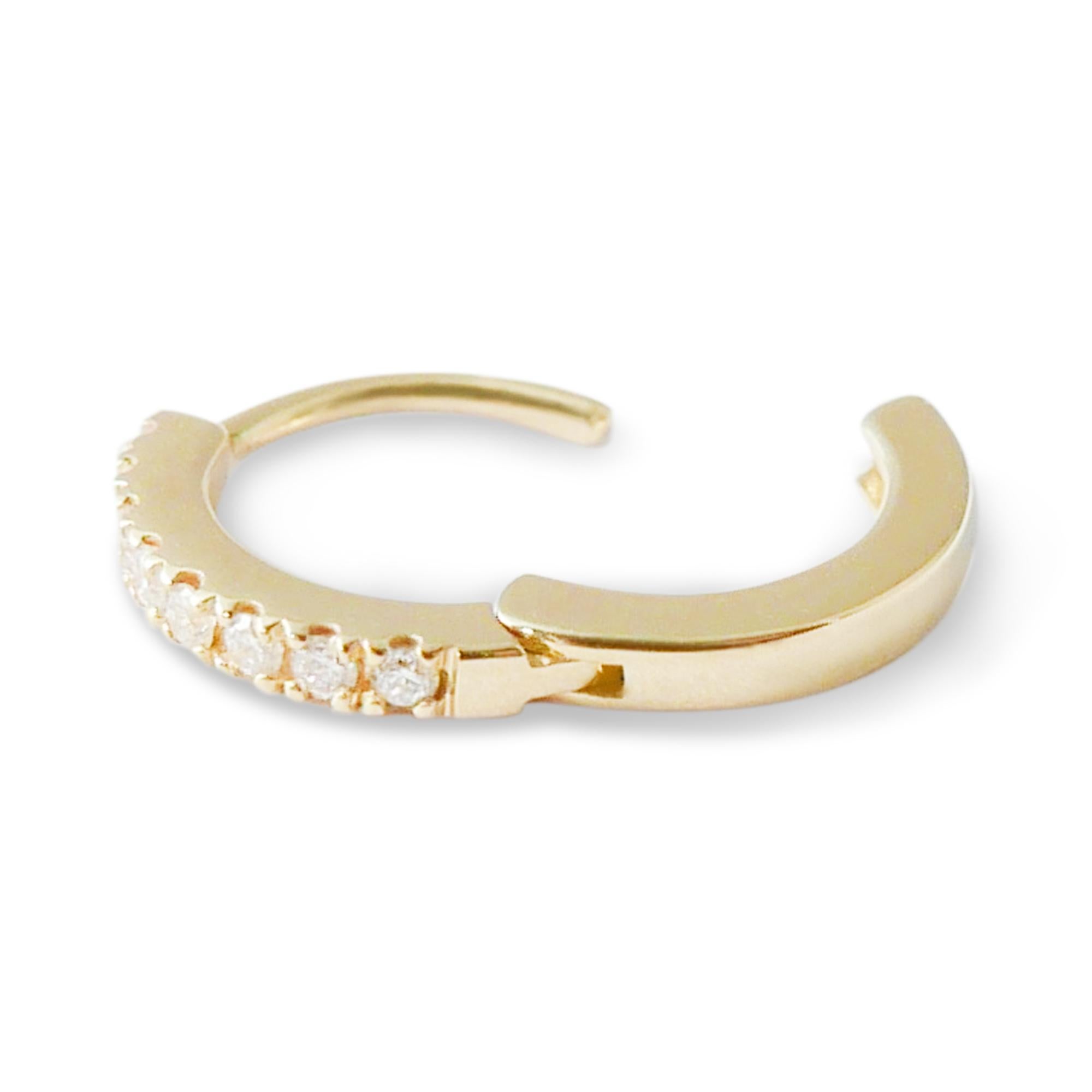 Mini Diamond Hoop Earrings in 18 Karat Gold by Allison Bryan For Sale ...