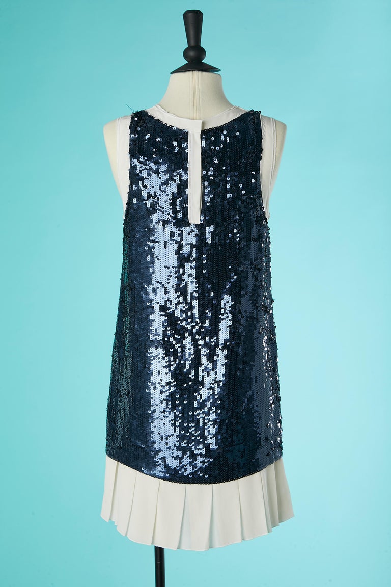 Mini dress in blue sequin with Anchor pattern and pleated bottom edge D&G For Sale at 1stDibs Mini dress in blue sequin with Anchor pattern and pleated bottom edge D&G For Sale at 1stDibs