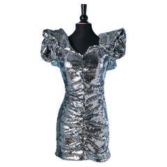 Mini abito in paillettes argento ALEXANDRE VAUTHIER