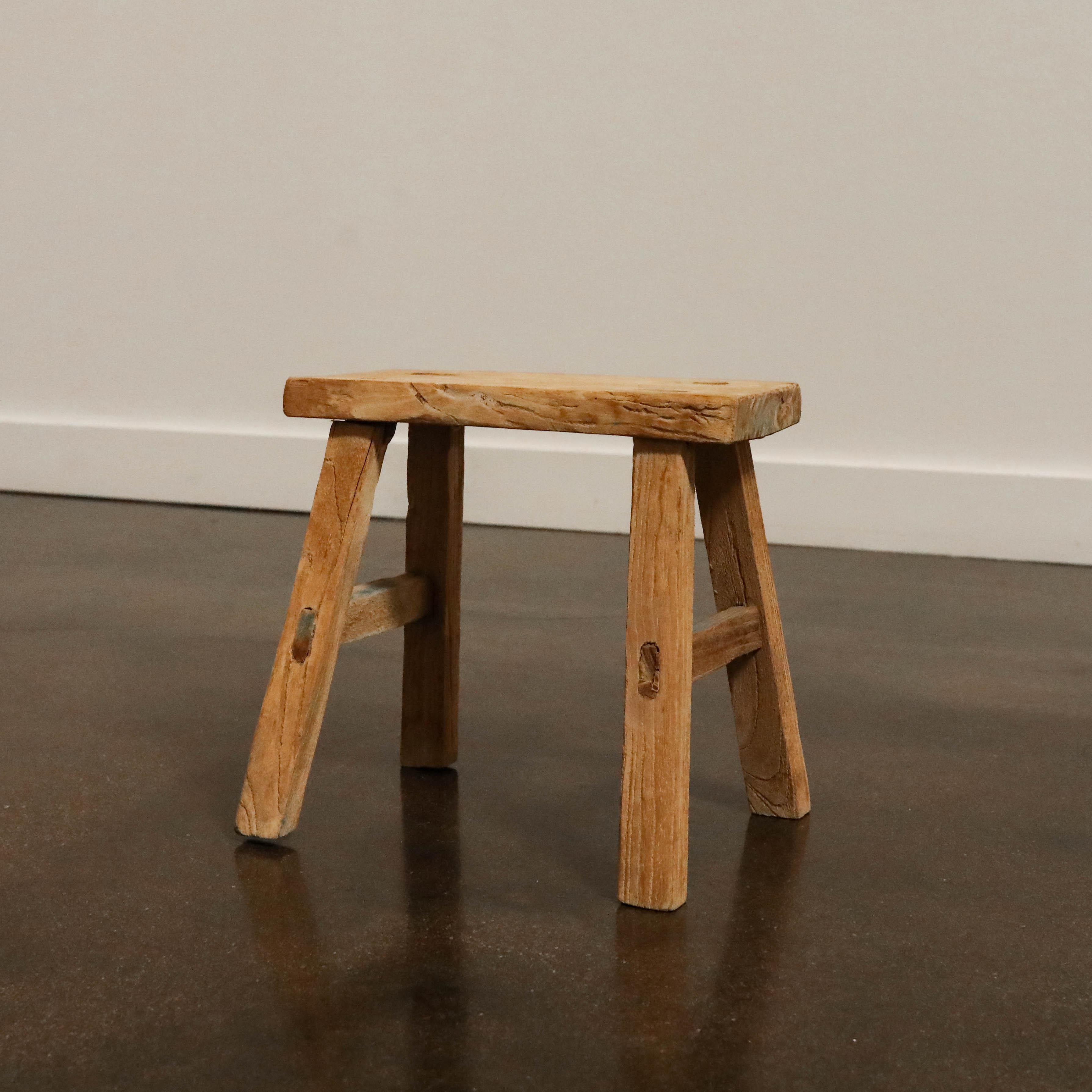 Taiwanese Mini Elm Stool For Sale