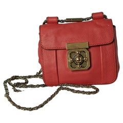 Mini Elsie bag in red leather and twisted shoulder chain Chloé (Numbered )
