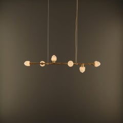 Mini Etruscan II Pendant Lamp with White Quartz And Gold Patina Details by Aver