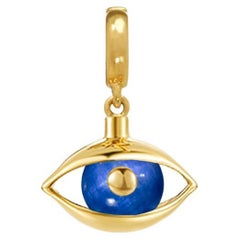 Mini Eye Charm 18 Karat Yellow Gold Kyanite