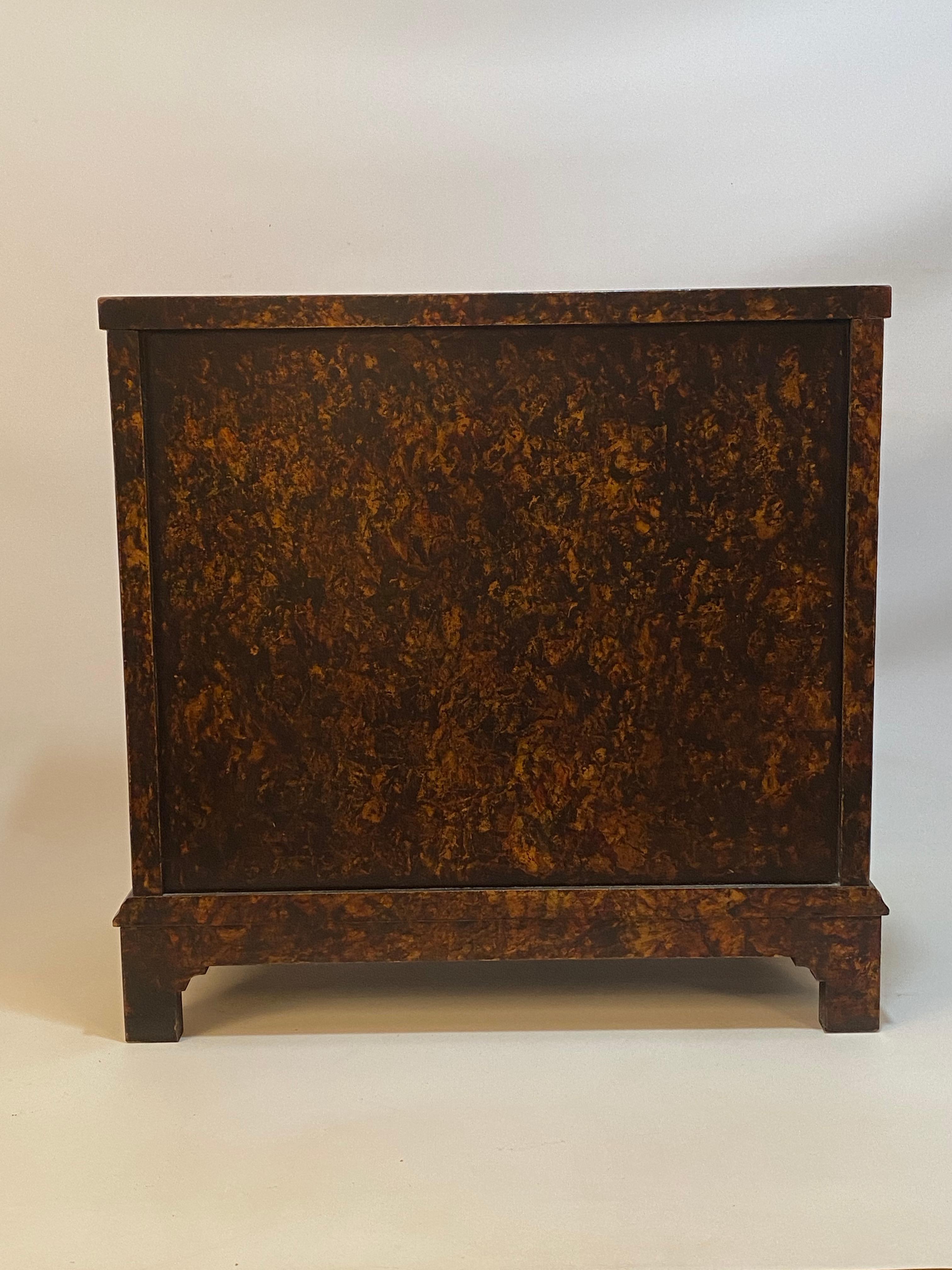 Mini Faux Finish Tortoise Shell Chippendale Style Dresser In Good Condition In Garnerville, NY