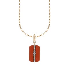 Mini Gaze Pendant in Jasper and Diamond