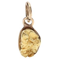 Mini Gold Nugget Charm, 22KT Yellow Gold, Length 5/8 Inch, Antique Gold Charm