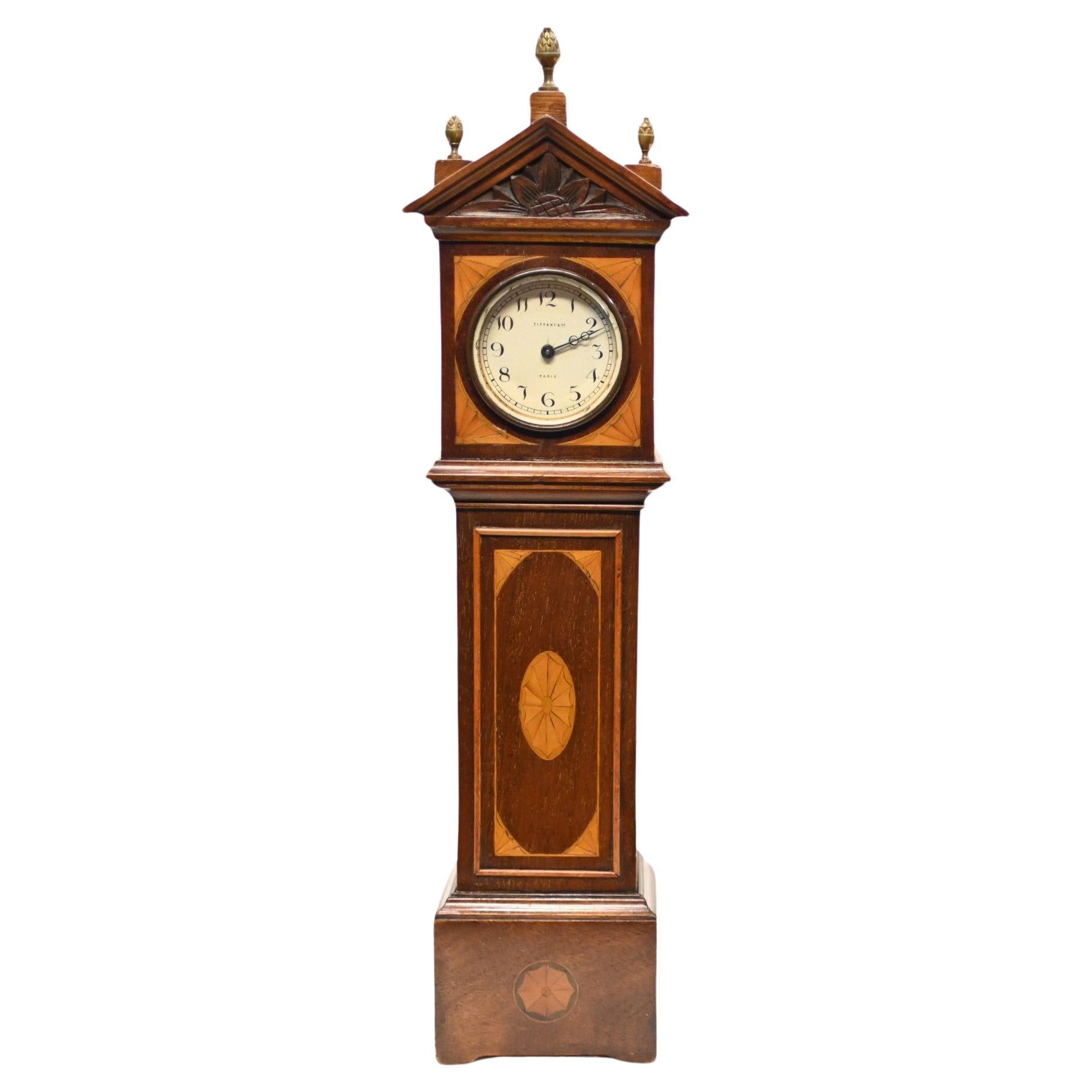 Mini Grandfather Clock Apprentice Piece 1890 Sheraton For Sale