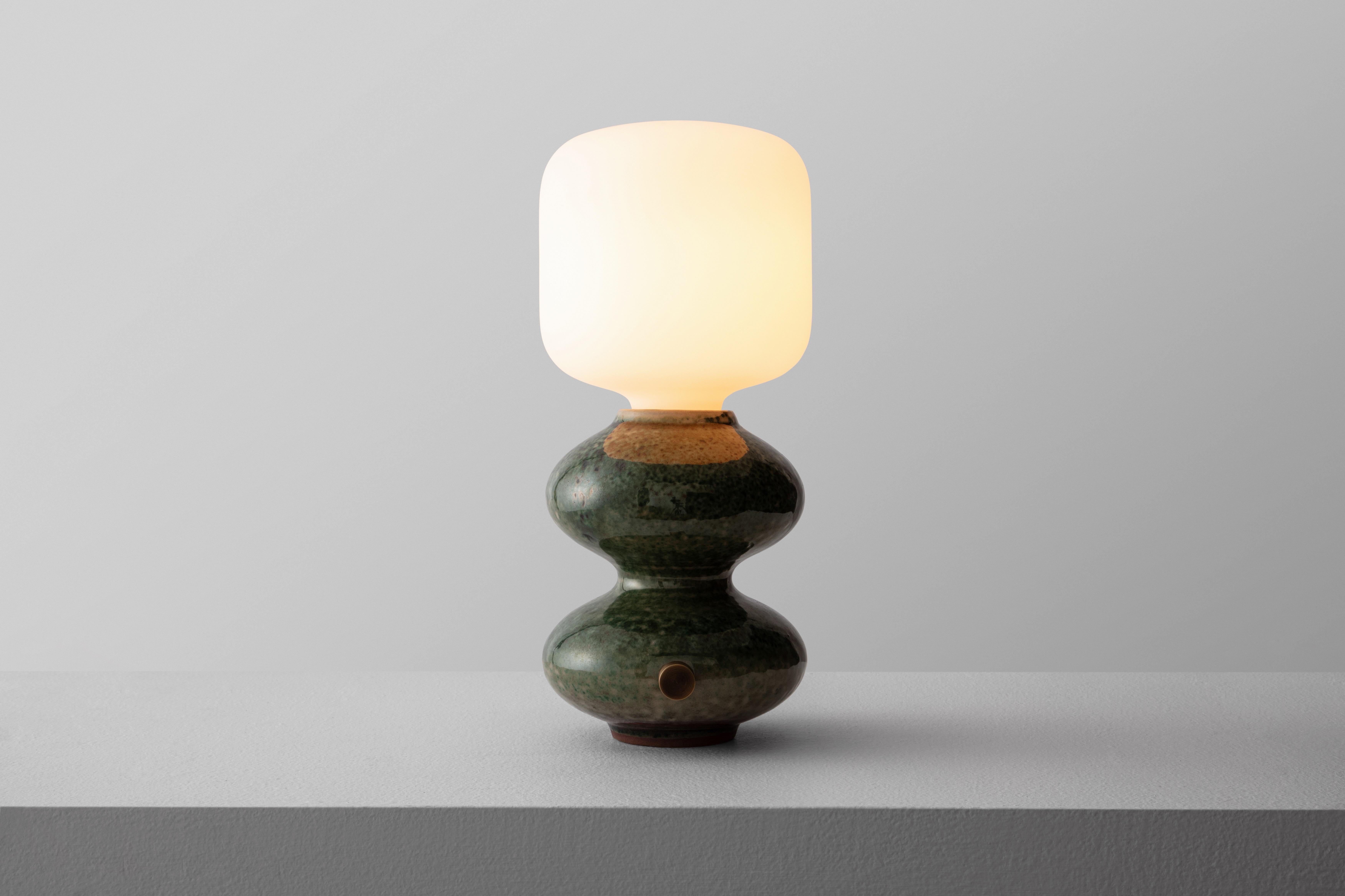 Post-Modern Mini Green Wave Form Table Lamp by Forma Rosa Studio For Sale