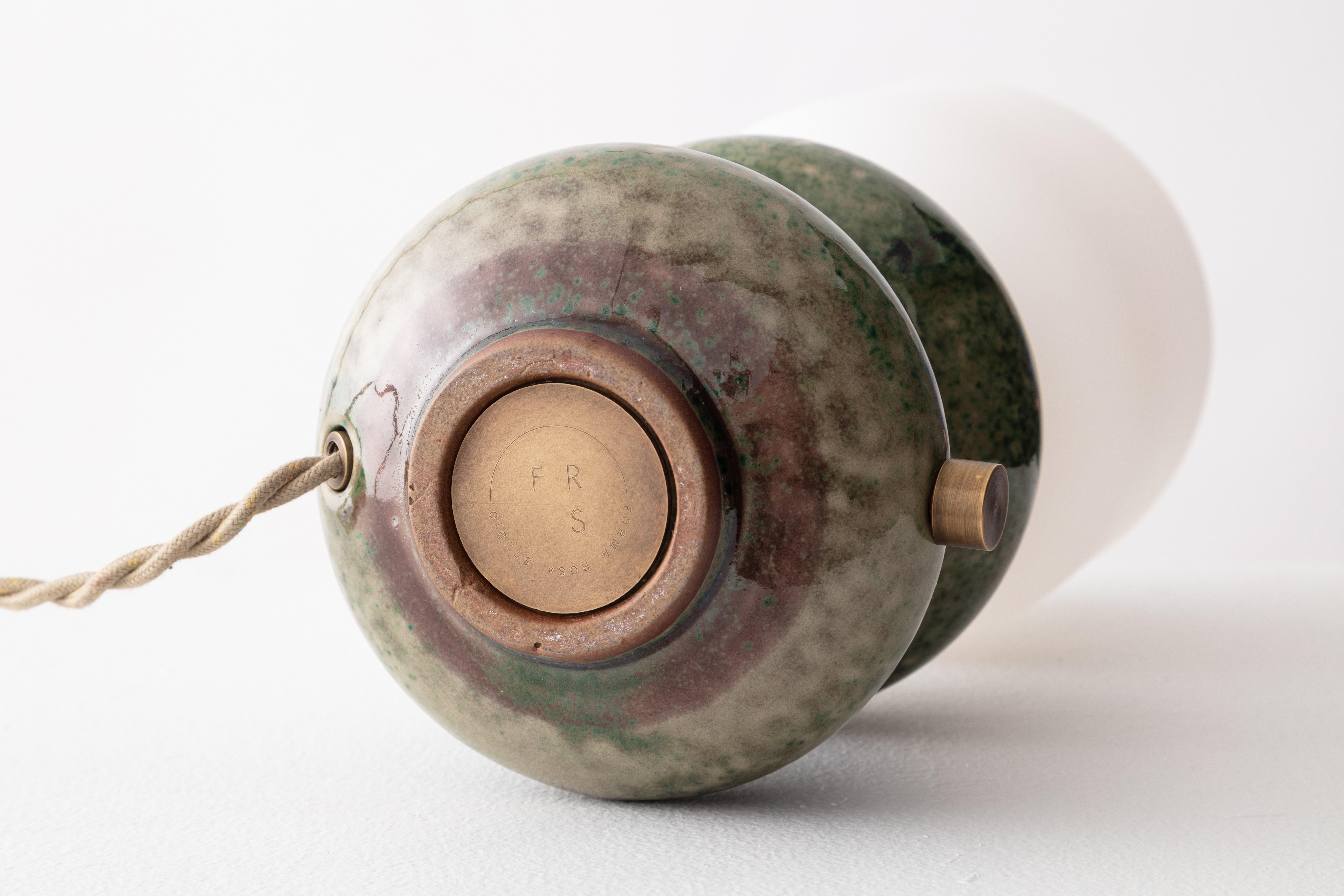 American Mini Green Wave Form Table Lamp by Forma Rosa Studio For Sale