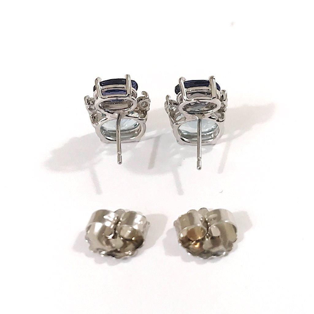 Mini boucles d'oreilles Gum Drop avec iolite, améthyste et diamants en vente 7