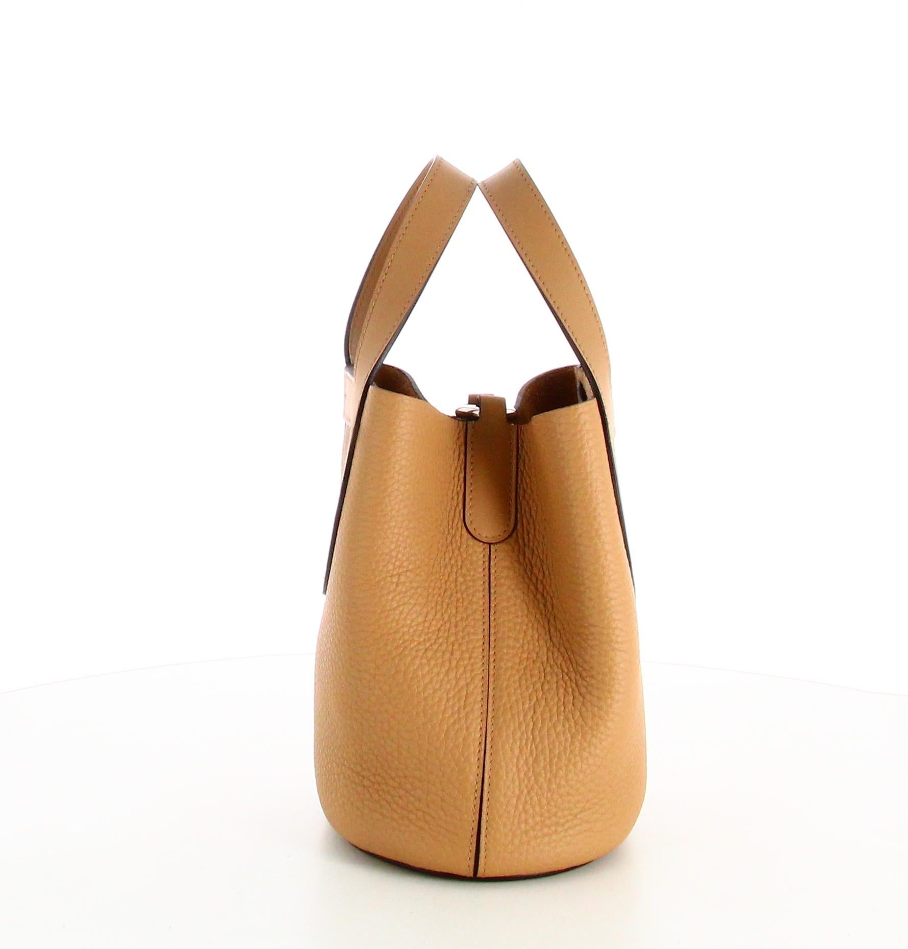 Women's or Men's Mini Handbag Hermes Cowhide Leather Brown  For Sale