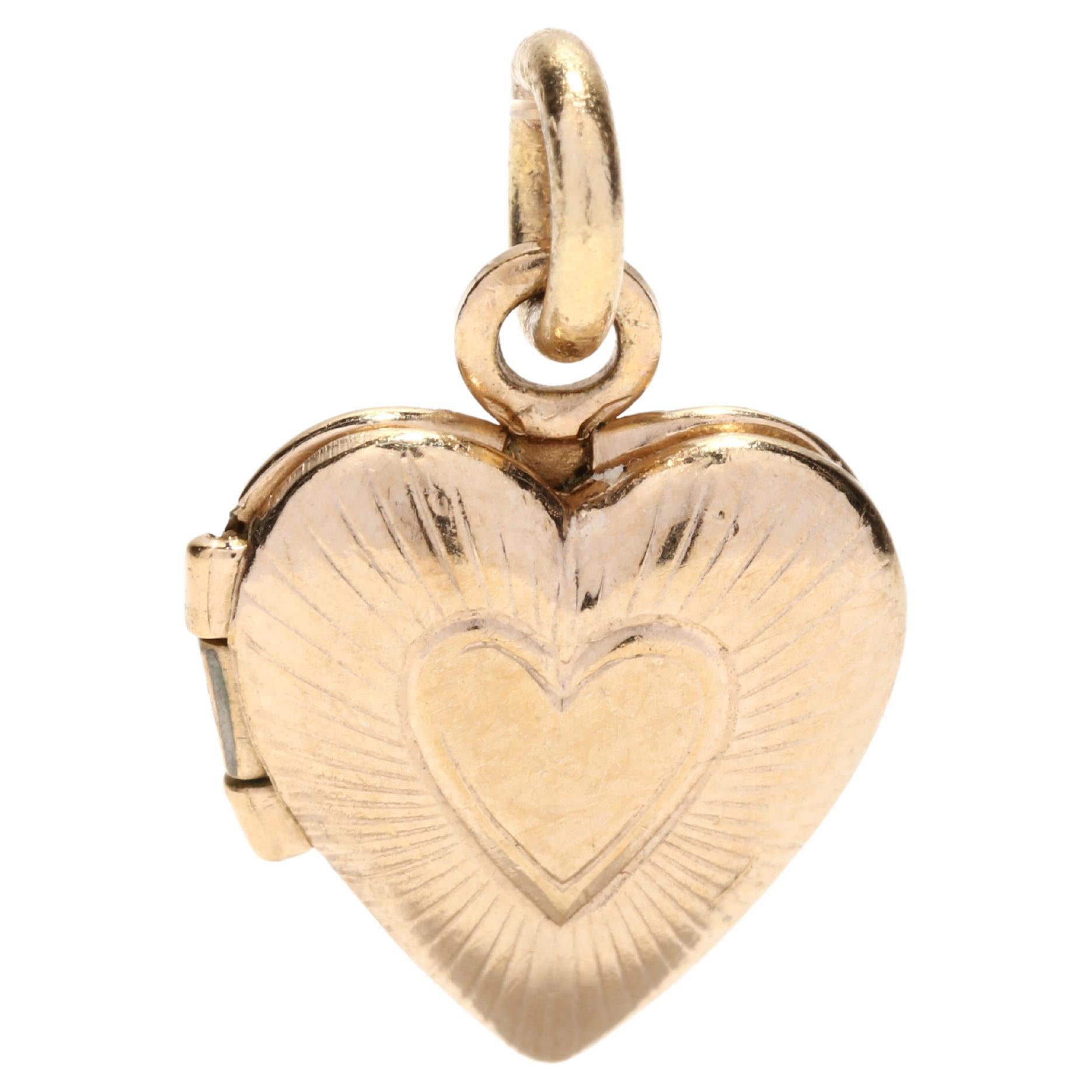 Mini Heart Locket, Gold Heart Locket, Tiny Gold Heart Locket, Gold Heart Charm